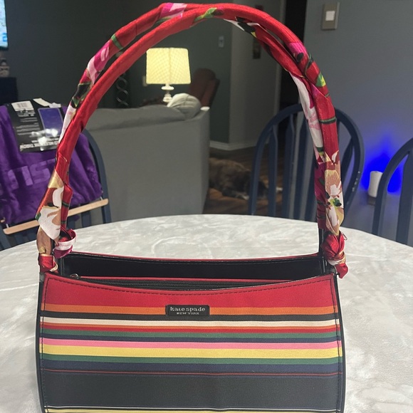 kate spade Handbags - Kate Spade Red and Multicolor Striped Shoulder Bag